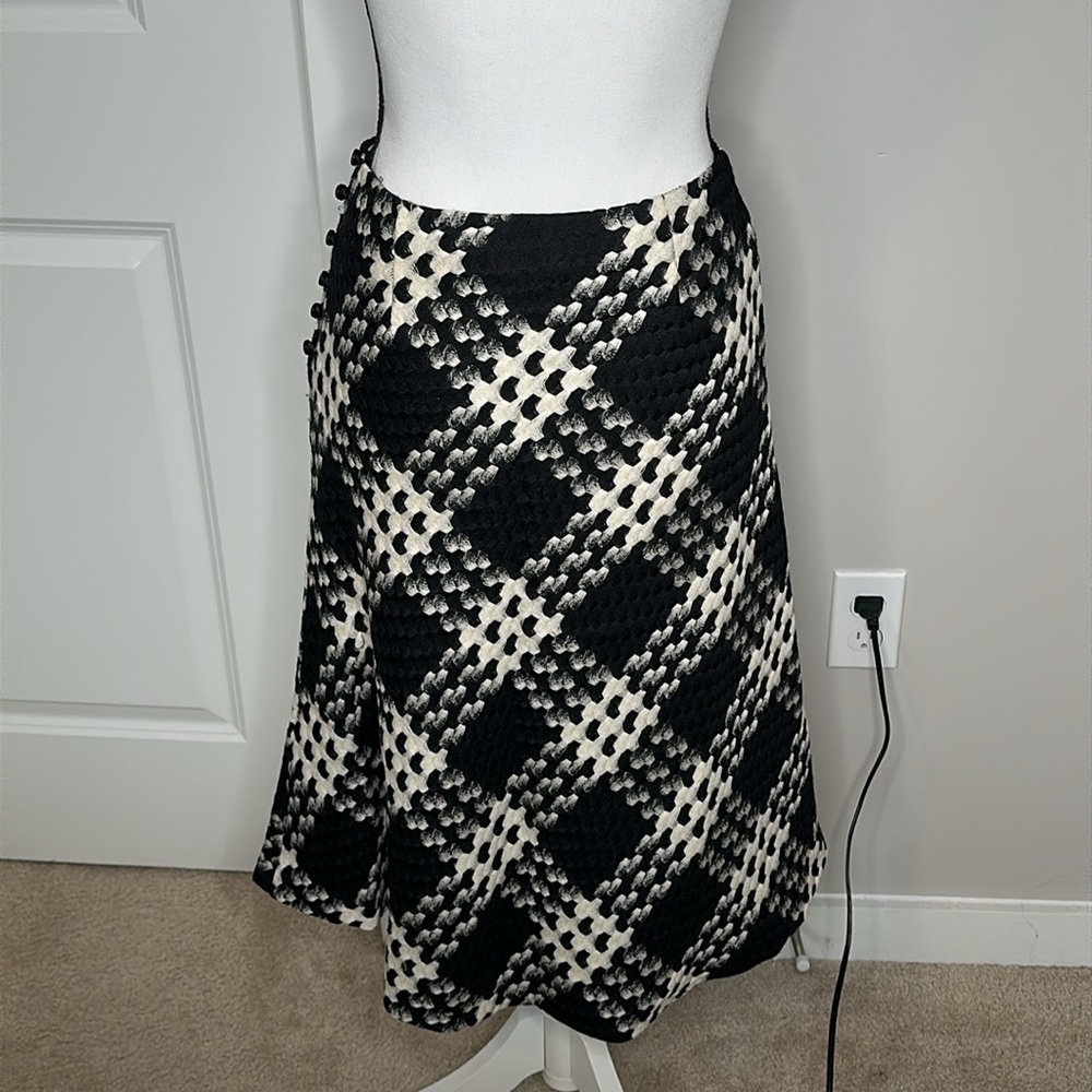 Houndstooth Express A-Line Wool Skirt - Picture 3 of 9
